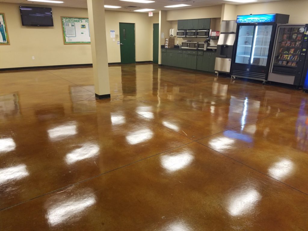 large room with a shining clean floor