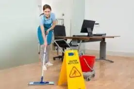 a lady performing commercial cleaning services in Tampa FL